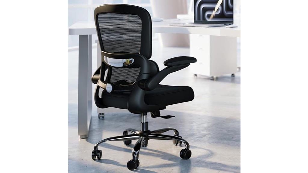 adjustable black office chair lumbar