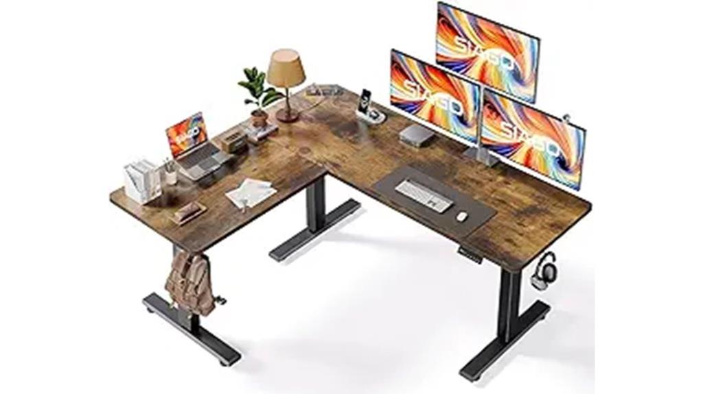 adjustable l shaped standing desk