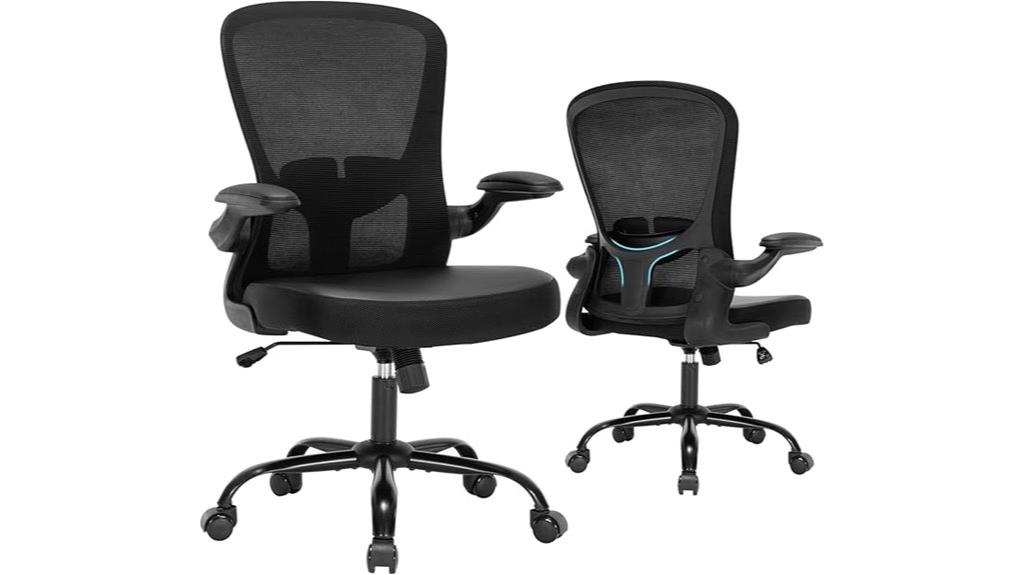 black ergonomic flip up chair