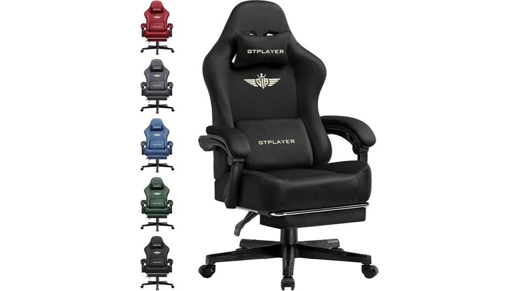 gaming chair pocket spring footrest
