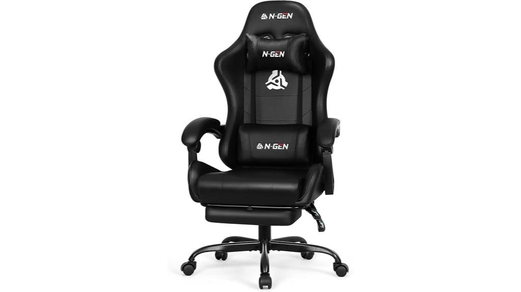 gaming chair with footrest lumbar