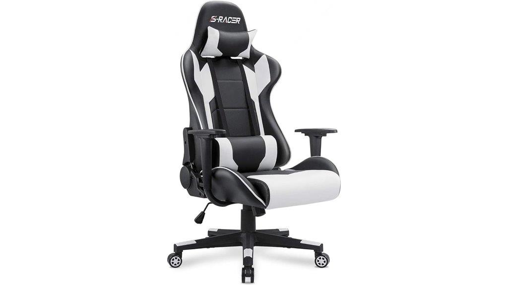 homall white gaming chair