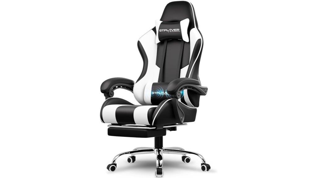 white gaming chair ergonomic