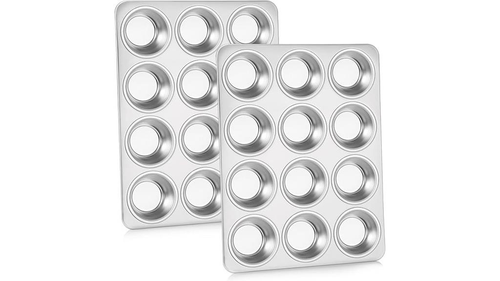 12 cup stainless steel muffin trays