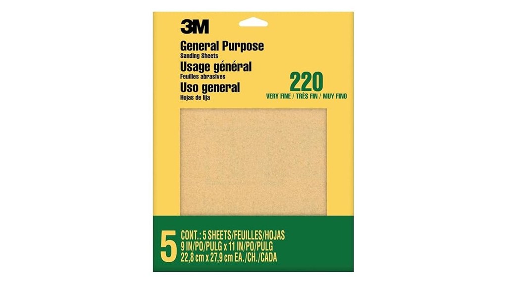 3m sandpaper 220 grit 9x11 inches