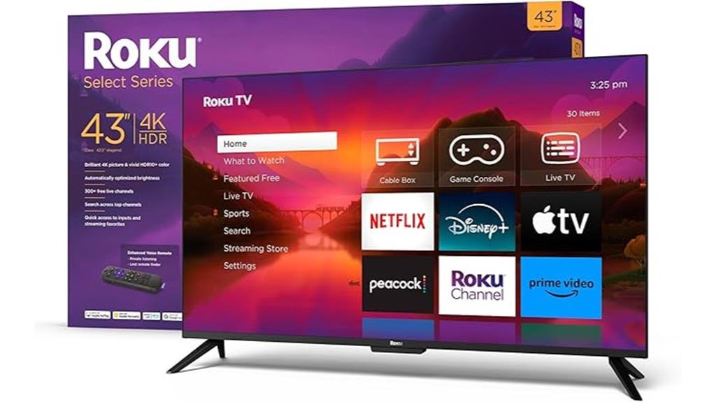 43 inch 4k hdr roku tv