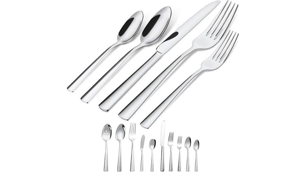 45 piece stainless steel cutlery