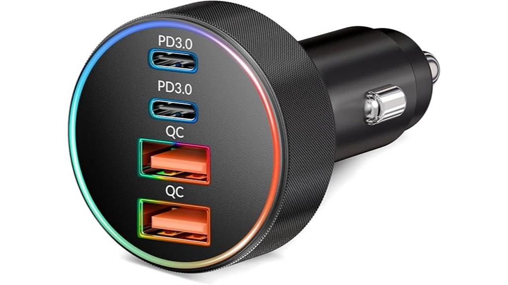 4 port 90w car charger