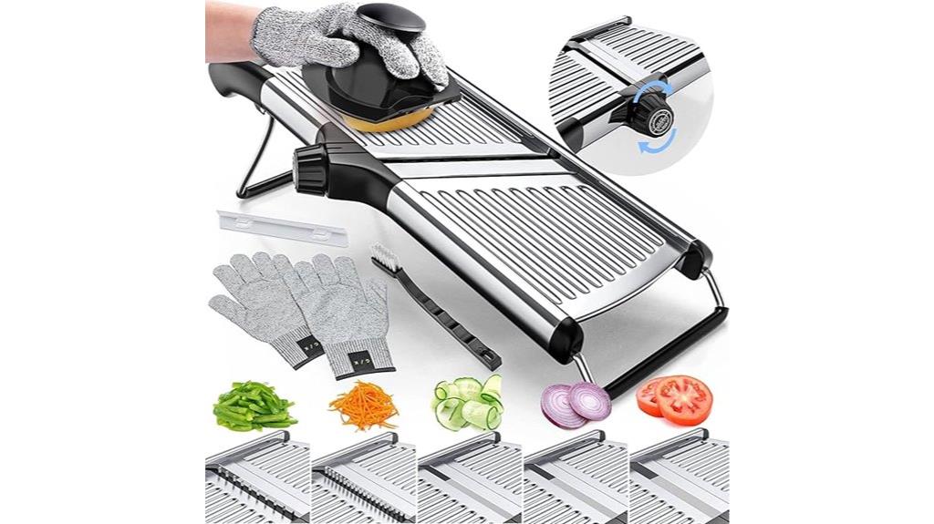 adjustable mandoline food slicer with gloves