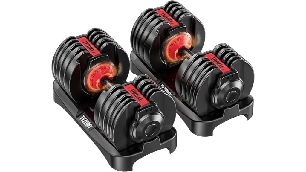 adjustable strength training dumbbells