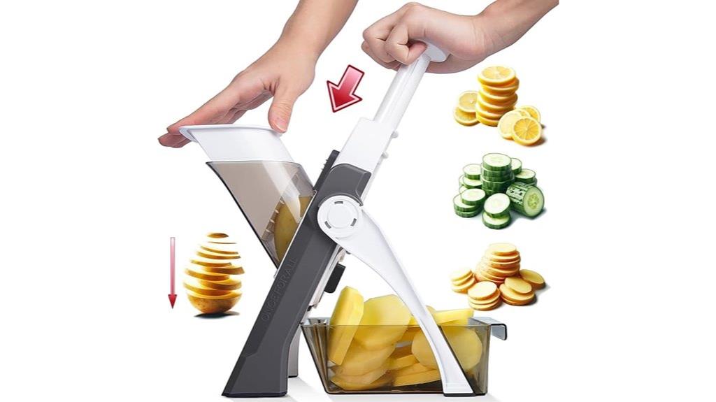 adjustable vegetable slicing mandoline device