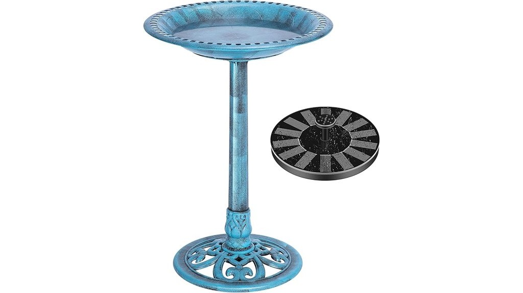antique outdoor blue garden fountain