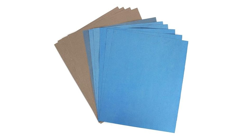assorted grit sandpaper sheets