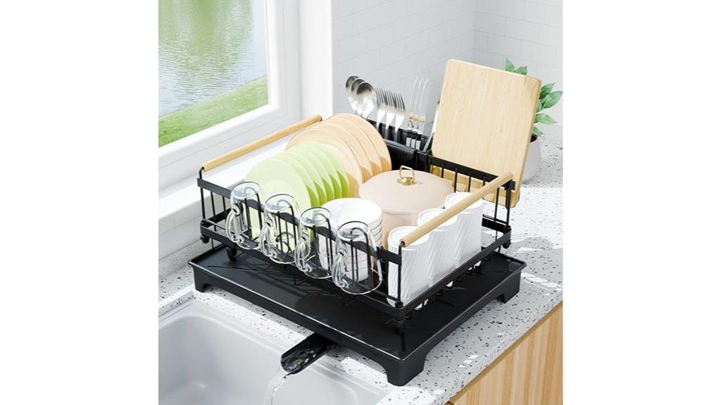 automatic draining dish drying rack