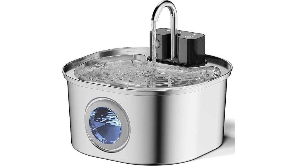 battery operated stainless steel fountain