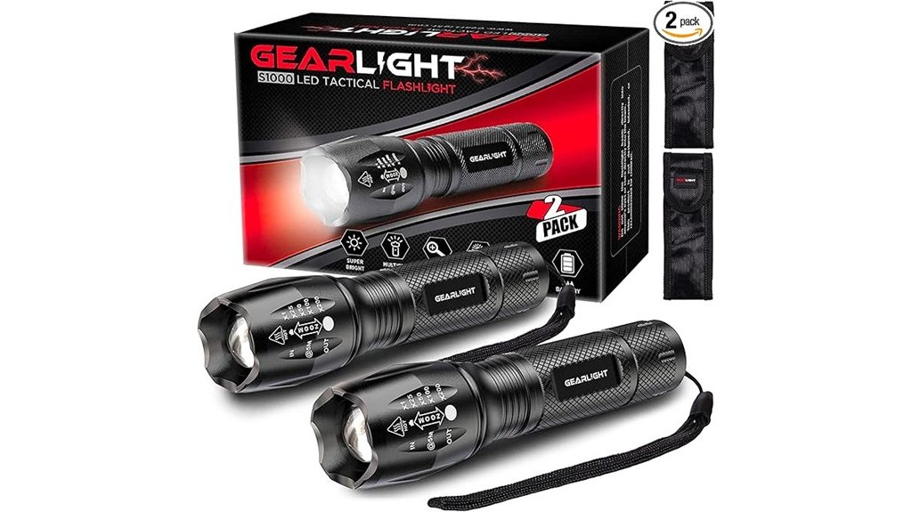 bright compact adjustable camping flashlights