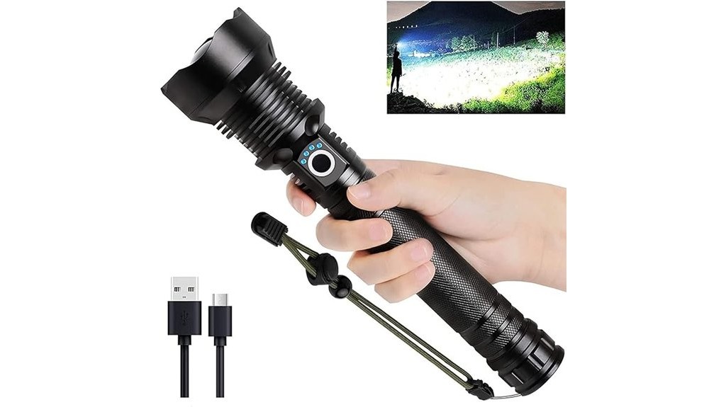 bright waterproof rechargeable led flashlight