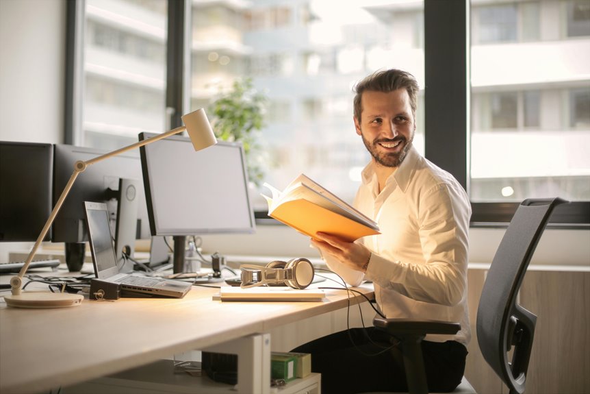 brighten workspace with desk lamps