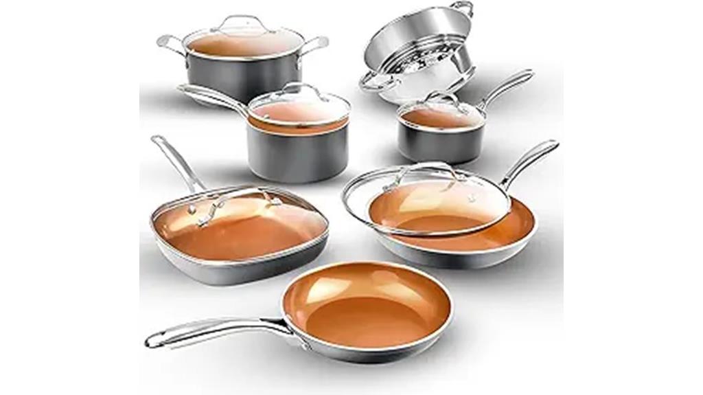 ceramic non stick copper cookware set