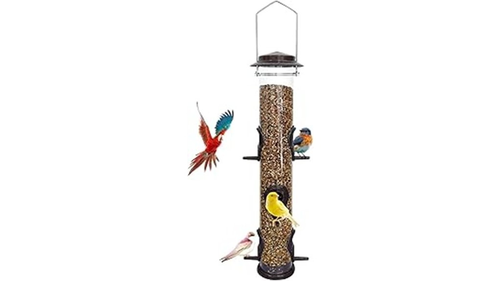 coffee colored metal bird feeder