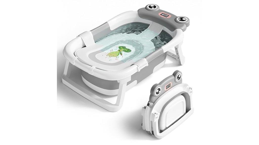 collapsible infant bathtub with thermometer