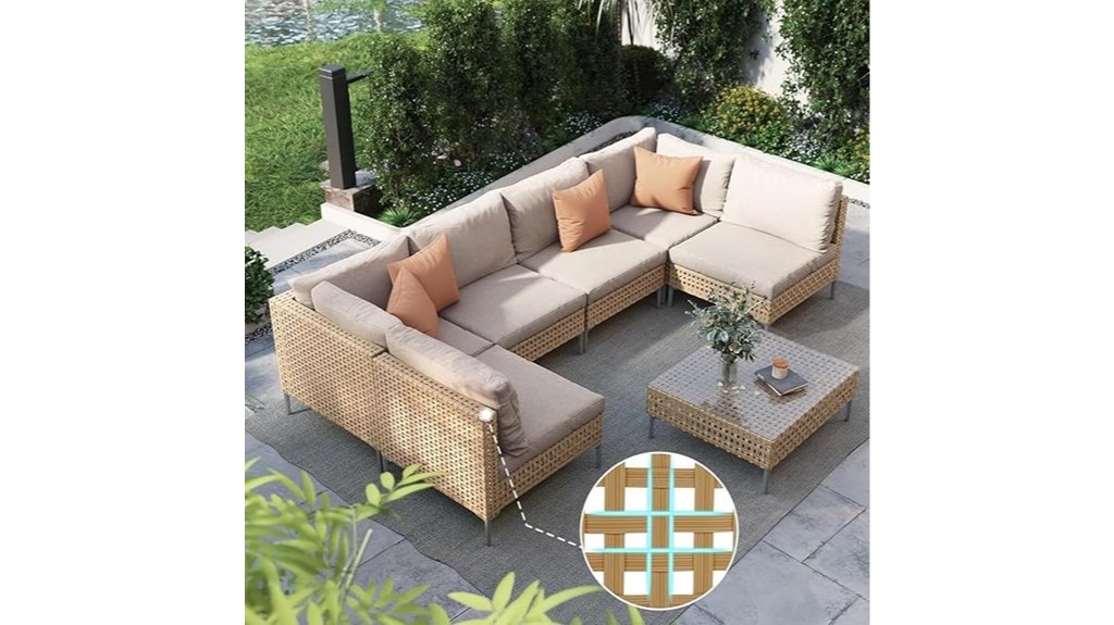 comfortable outdoor wicker patio set
