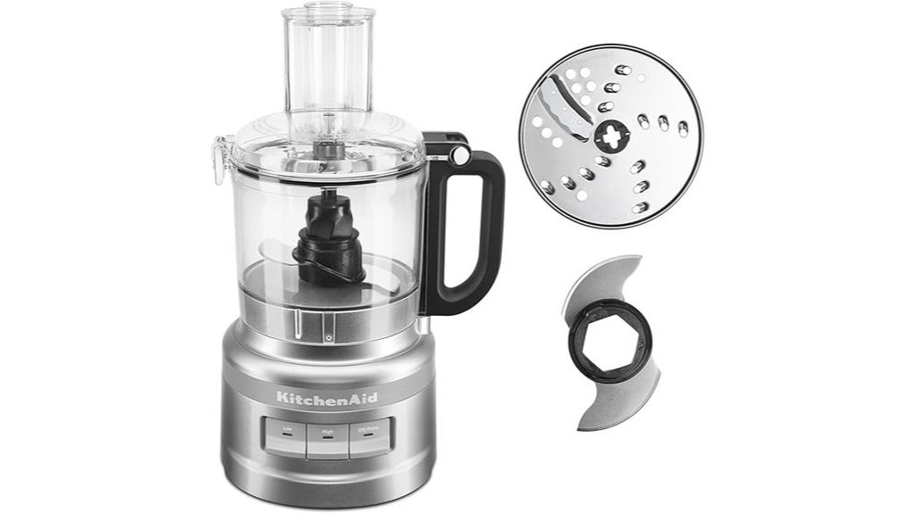 compact silver food processor