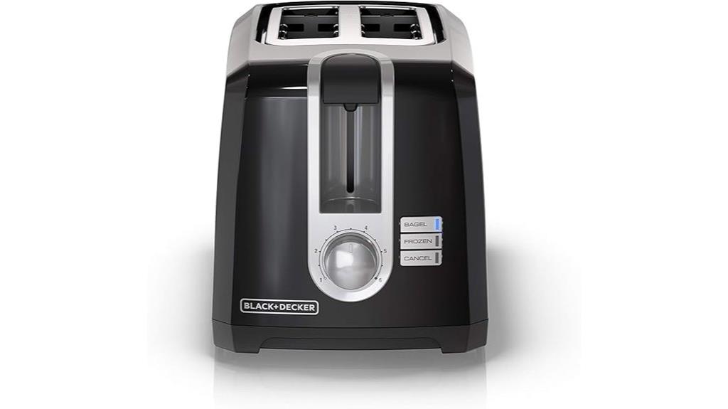 compact toaster with two slices