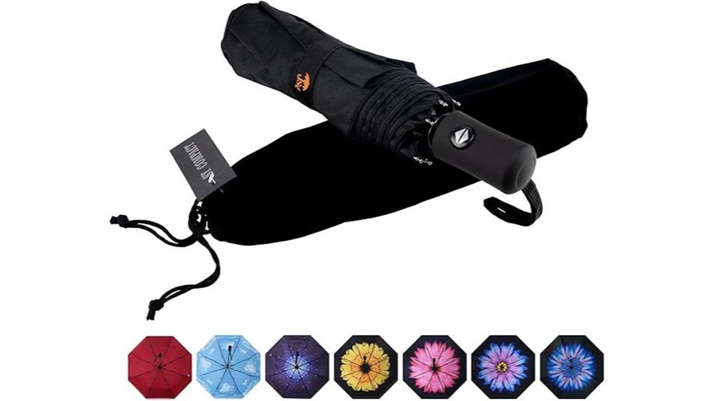 compact windproof automatic travel umbrella