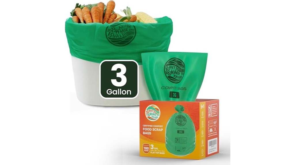 compostable three gallon bpi certified 100 count