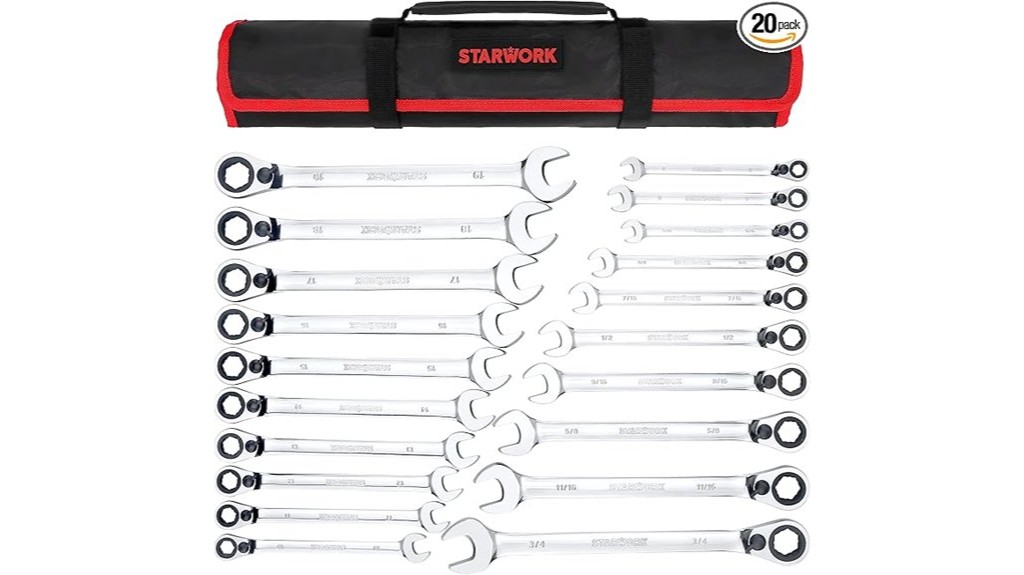 comprehensive reversible ratcheting wrench set