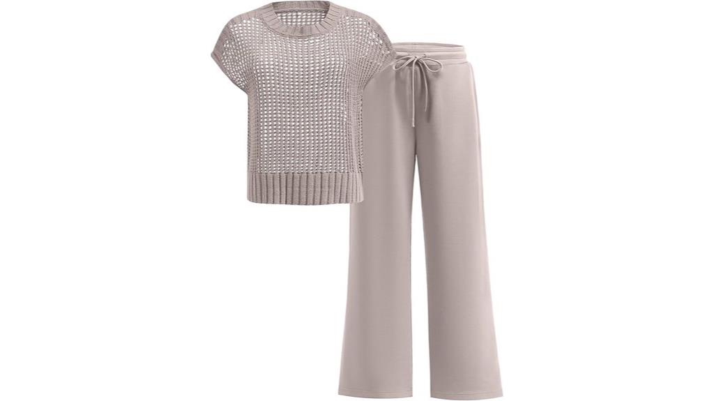 crochet knit women s loungewear set