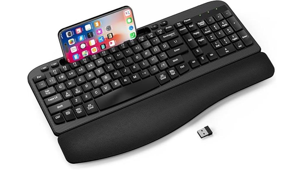 cushioned ergonomic wireless keyboard