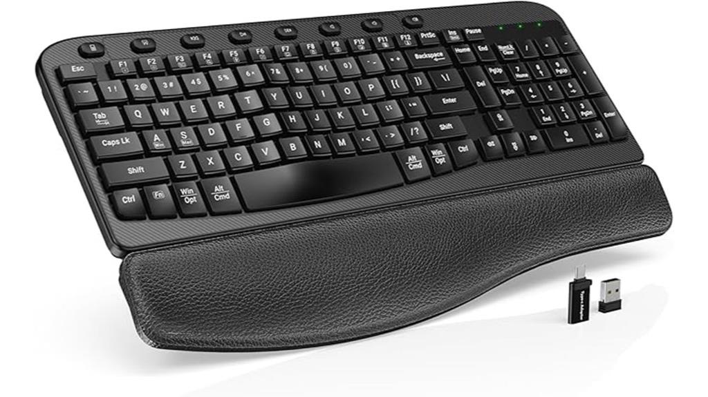 cushioned wrist rest wireless keyboard