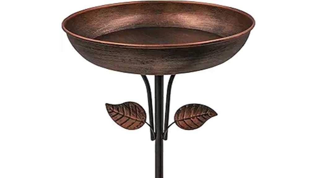 decorative metal outdoor bird bath