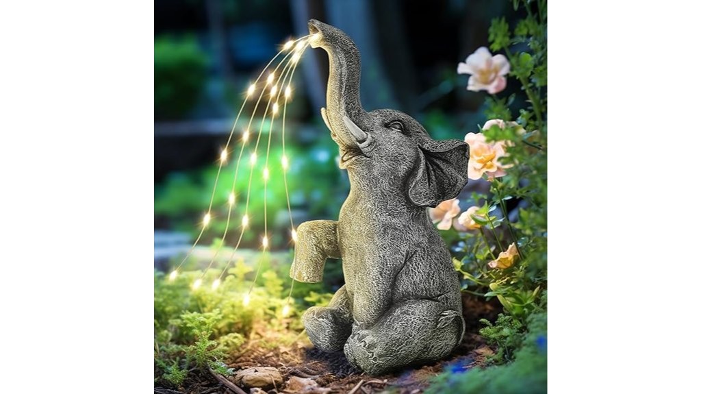decorative solar powered elephant garden statues
