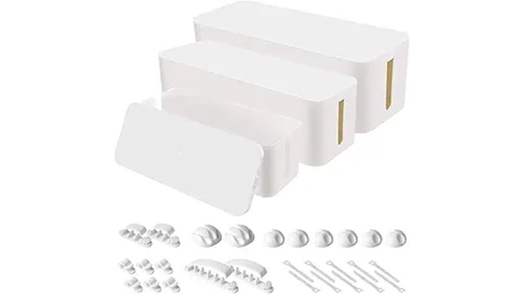 desk cable organizer set white