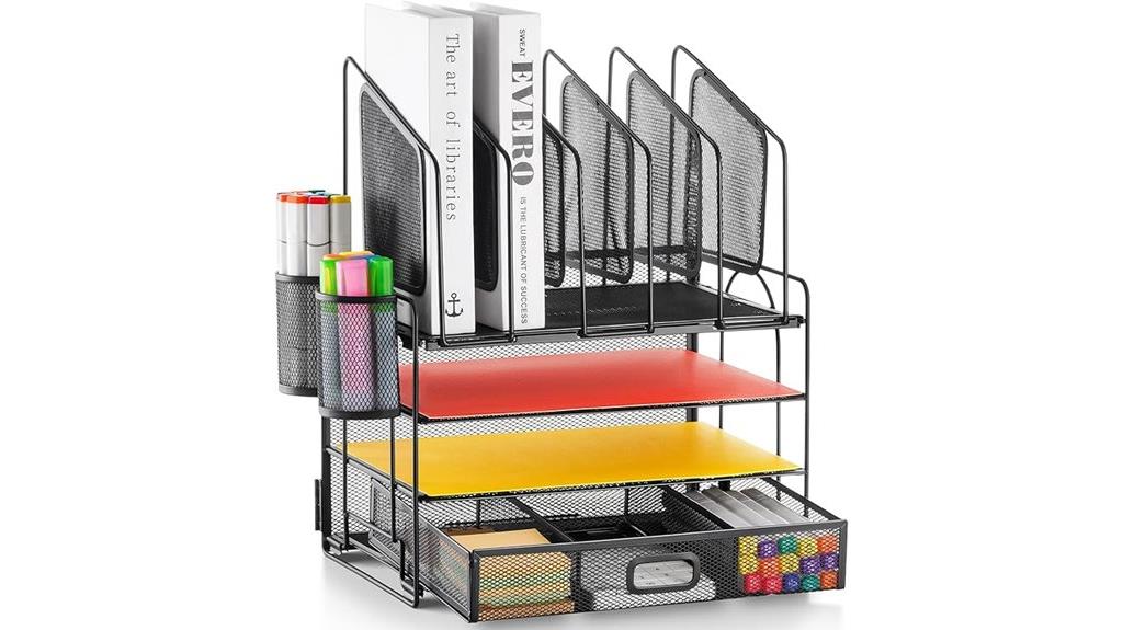 desk organizer with storage compartments