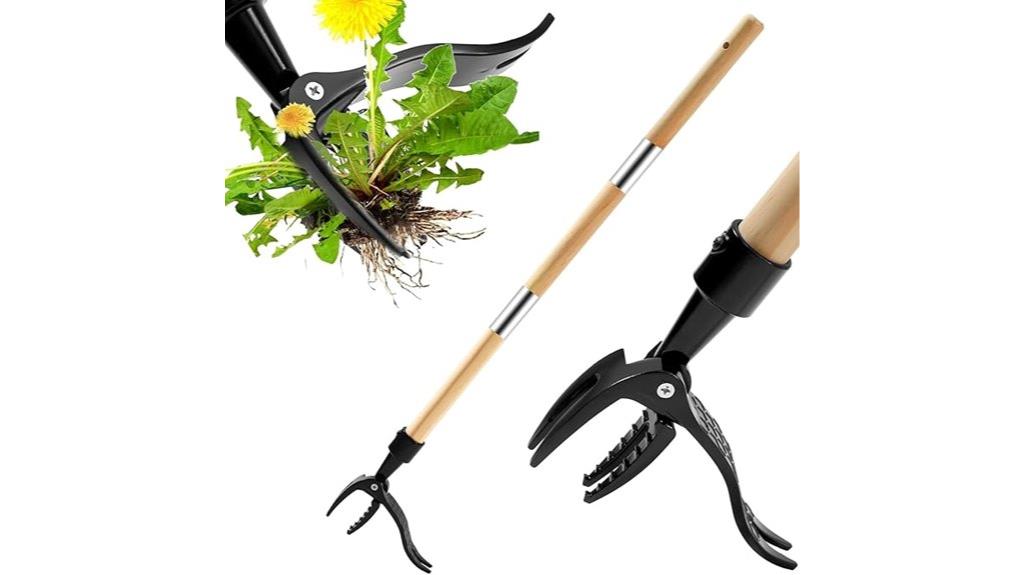 detachable stand up long handled weed puller