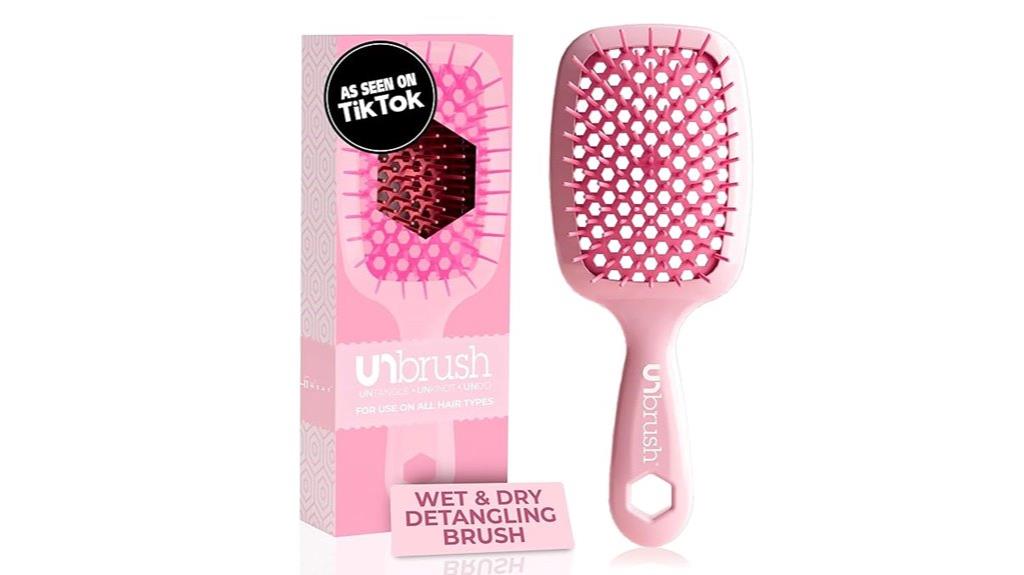 detangling hair brush peony light pink