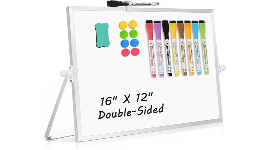 double sided desktop whiteboard with stand
