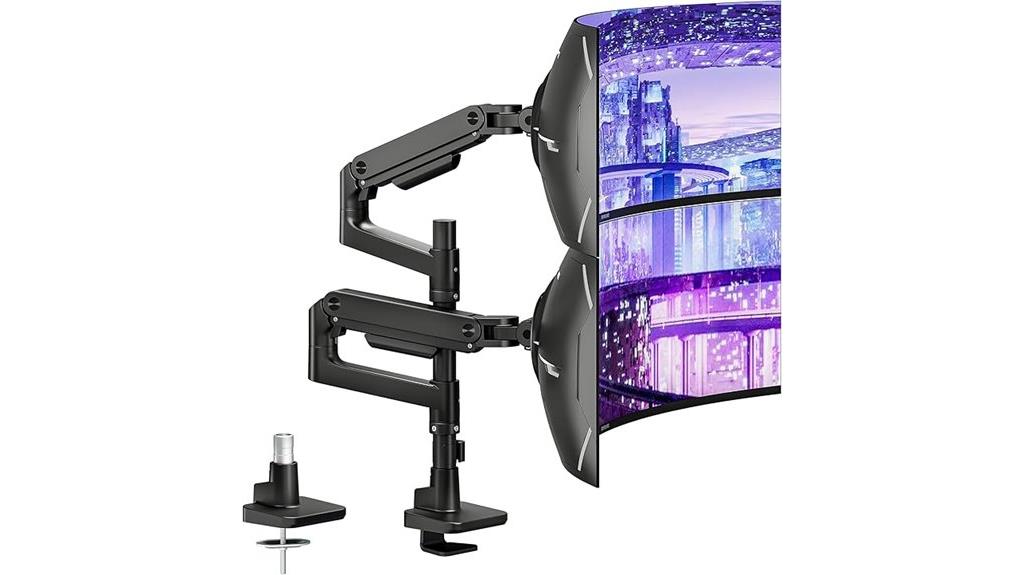 dual monitor desk mount system