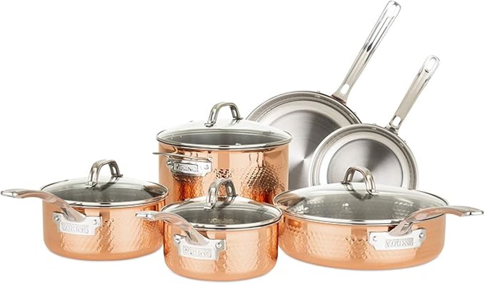 durable copper cookware with lids