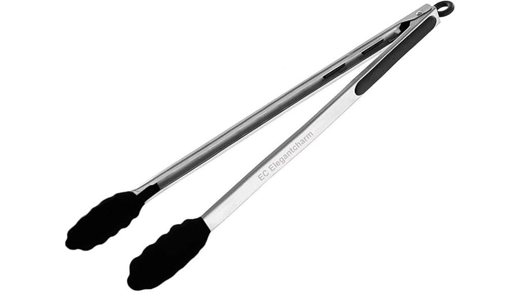 durable kitchen tongs with silicone