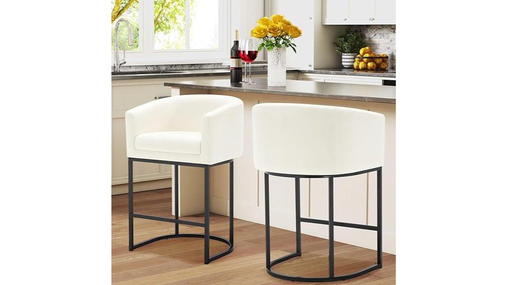 elevated barrel backed armchair barstools