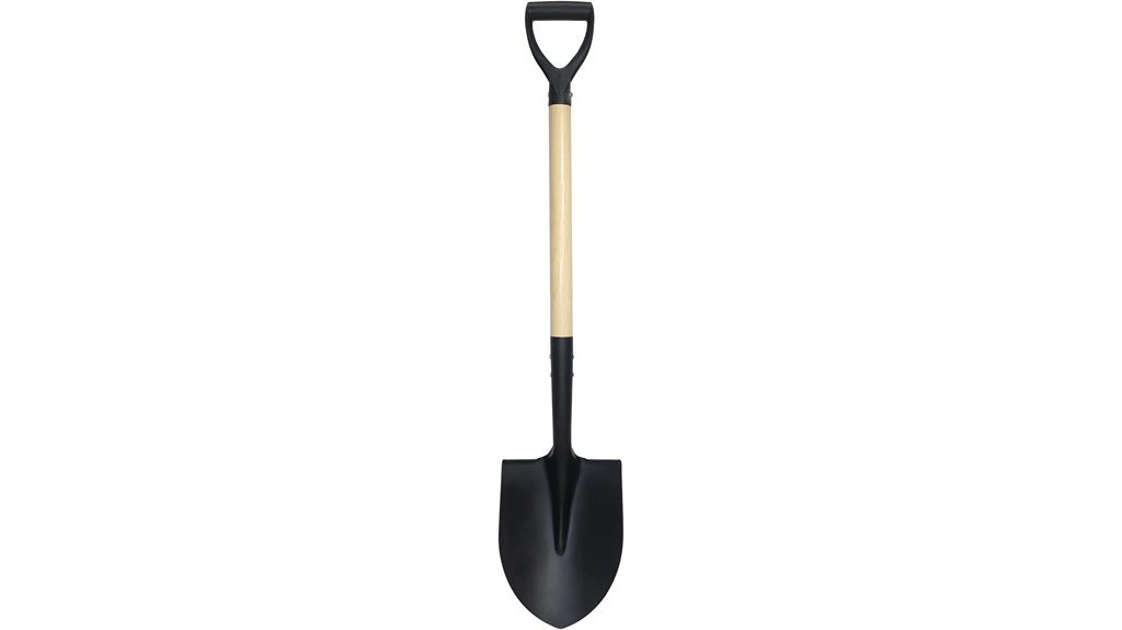 elongated garden shovel with handle