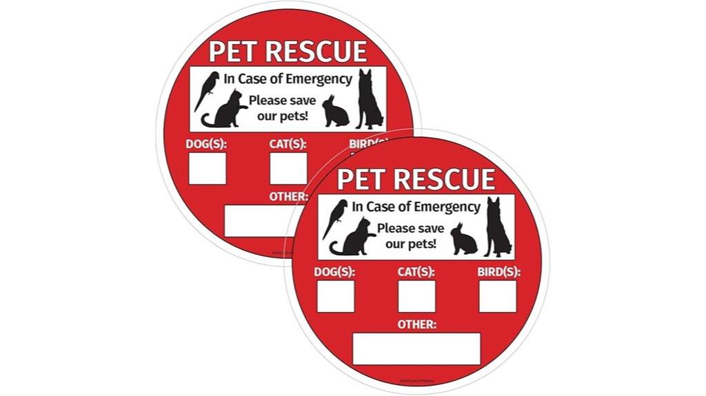 emergency pet rescue sign