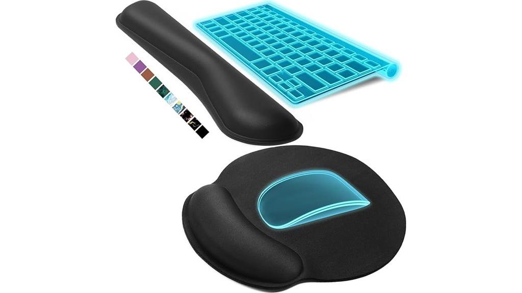 ergonomic keyboard with black wrist rest