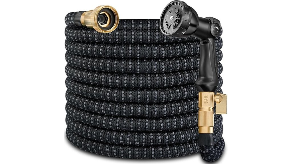 expandable garden hose with brass connector