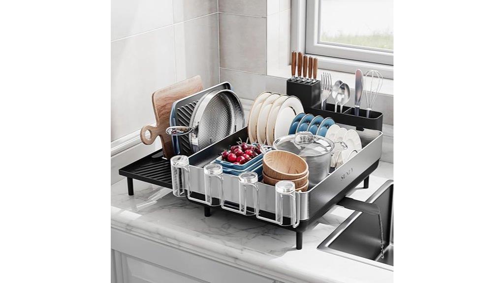 expandable kitchen counter dish drying